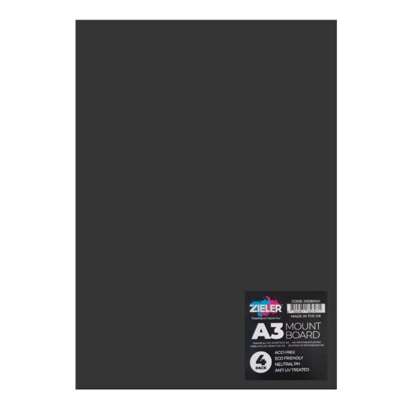 A3 Mount Board - Black (Pack of 4) - Zieler Art Supplies
