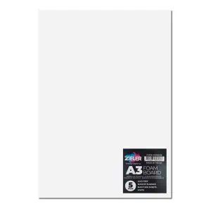 A3 Foam Board - 5mm - White (Pack of 5) - Zieler Art Supplies