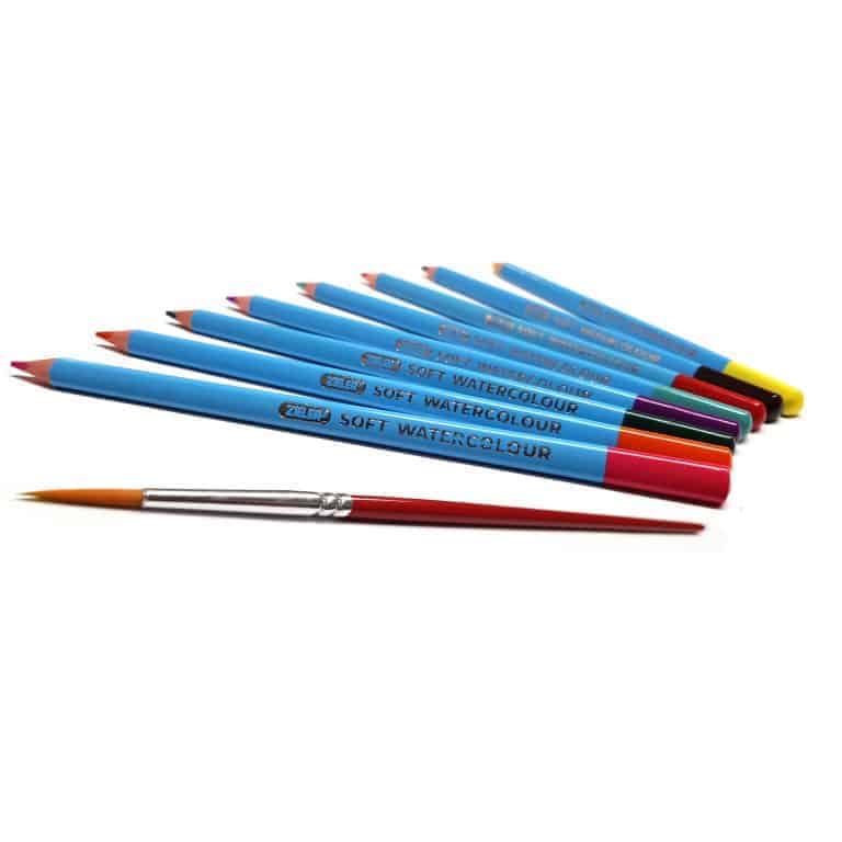 Watercolour Pencil Set With Felt Wrap (24 Pencils) - Zieler Art Supplies
