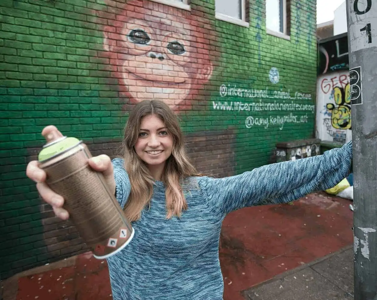 Street Art For Change Mural Orangutan Baby - Artist Blog - Zieler Art Supplies