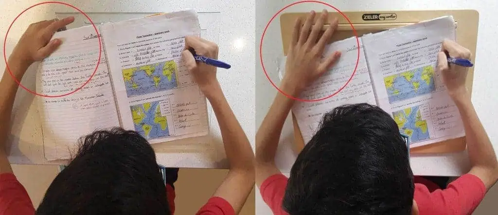 Correct Hand Position Using A Writing Slope