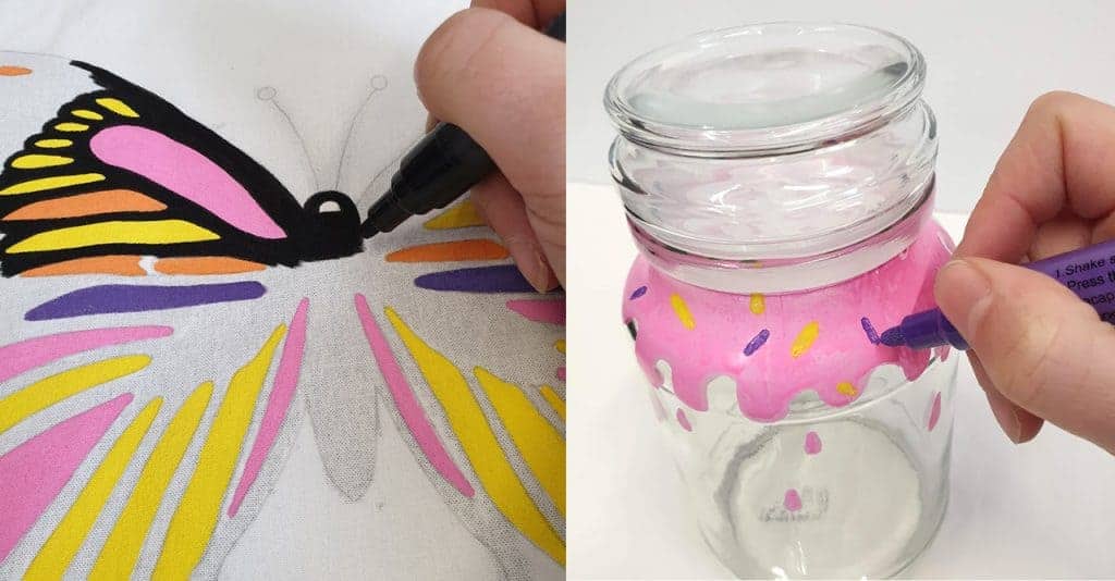 Tote Bags And Glass Painting With Paint Pens