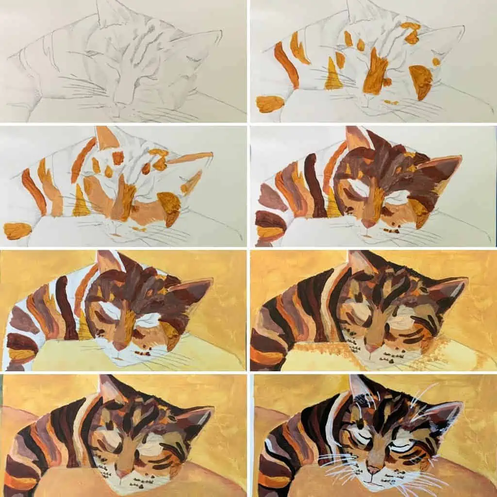 How To Paint A Cat In Acrylic - Zieler