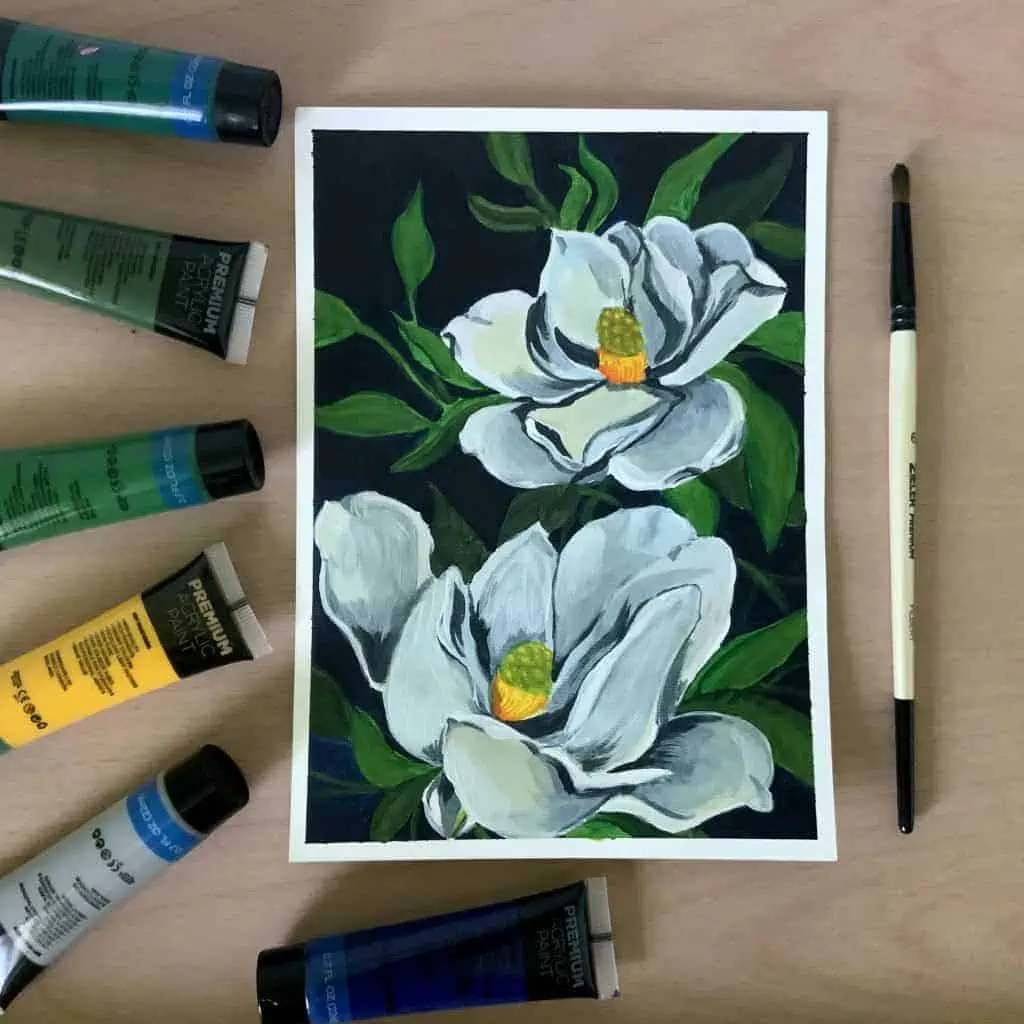 Background Painting Flowers With Acrylics