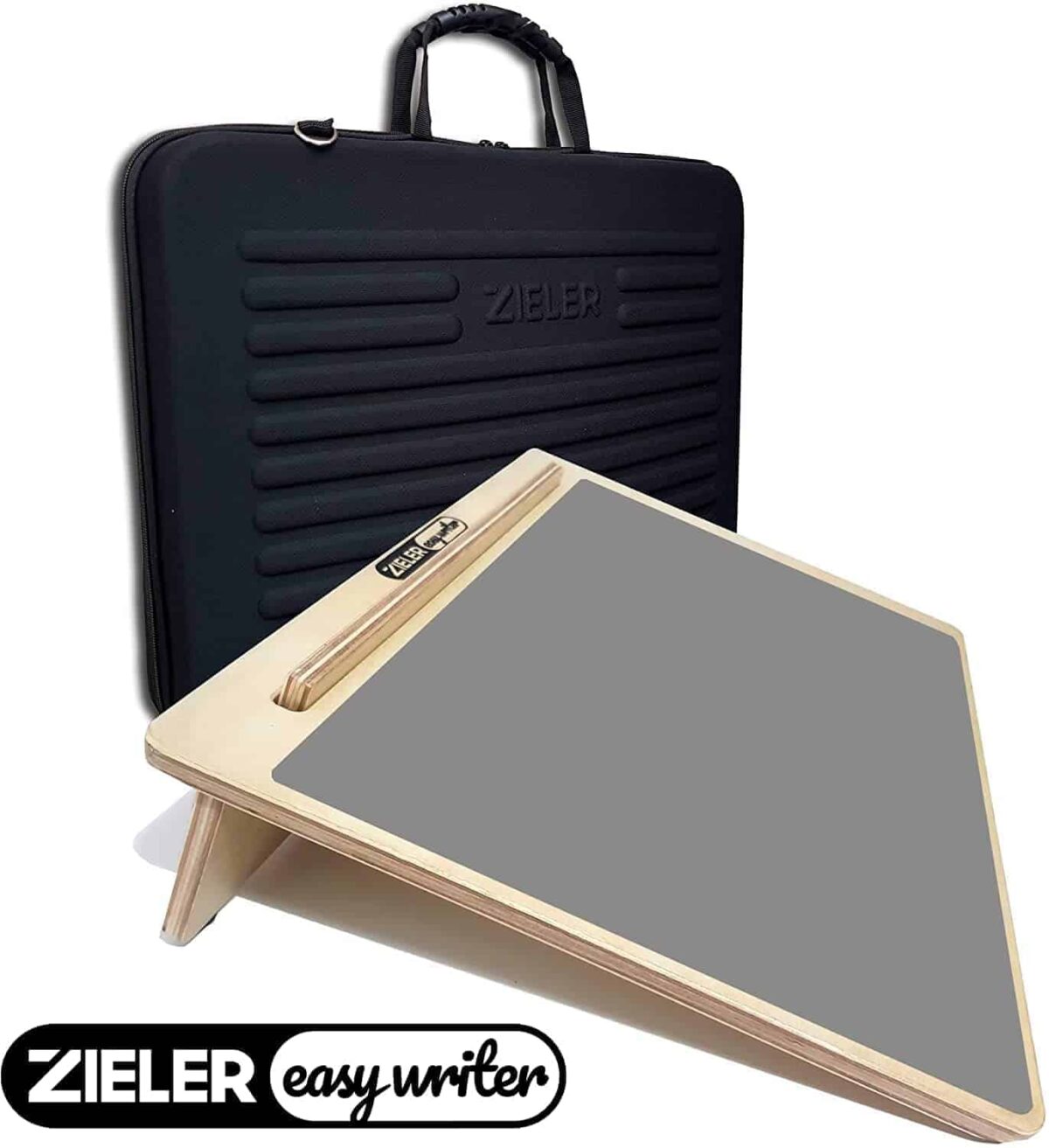 Zieler Easy Writer Wooden Writing Slope With Grip Mat &Amp; Protective Carry Case