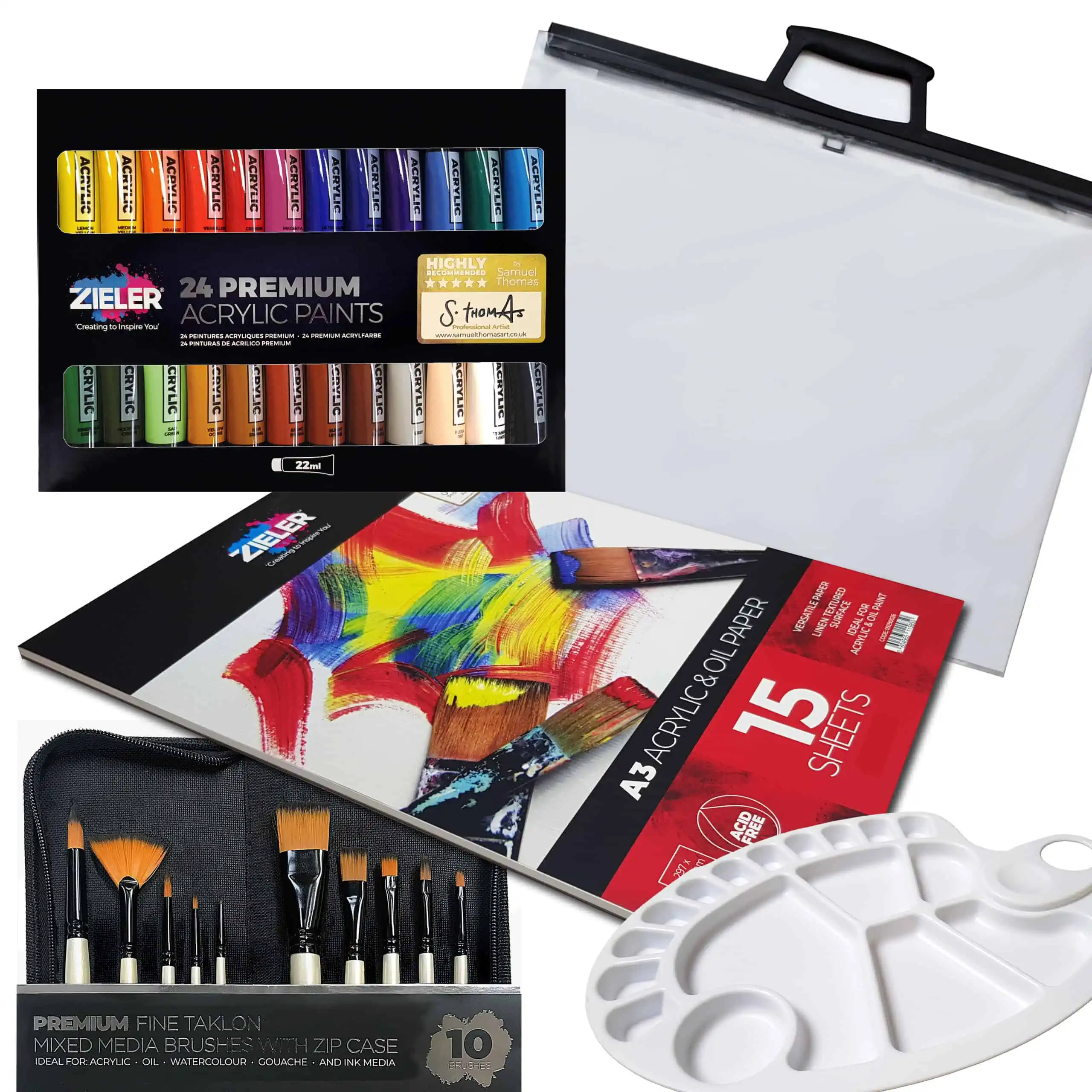 Acrylic Paint Set for Adults & Kids Includes Tabletop Easel Canvas and  Brushes 24 Acrylic Paint Colors 15 Brushes 1 Easel 1 Canvas | Painting Kit  for