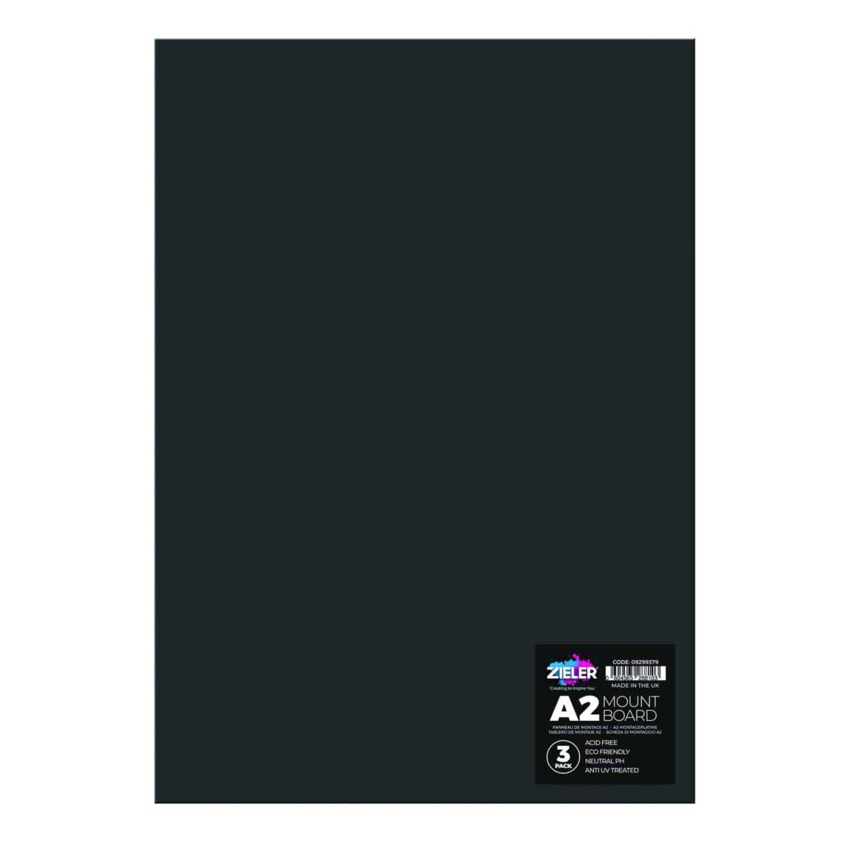 A2 Mount Board Black 09299378 - Zieler Art Supplies