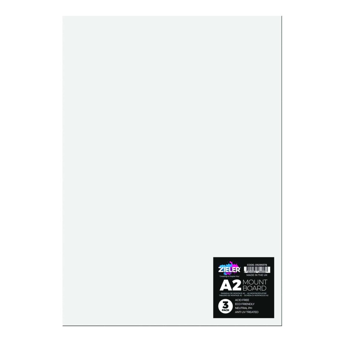 A2 Mount Board White 09299379 - Zieler Art Supplies