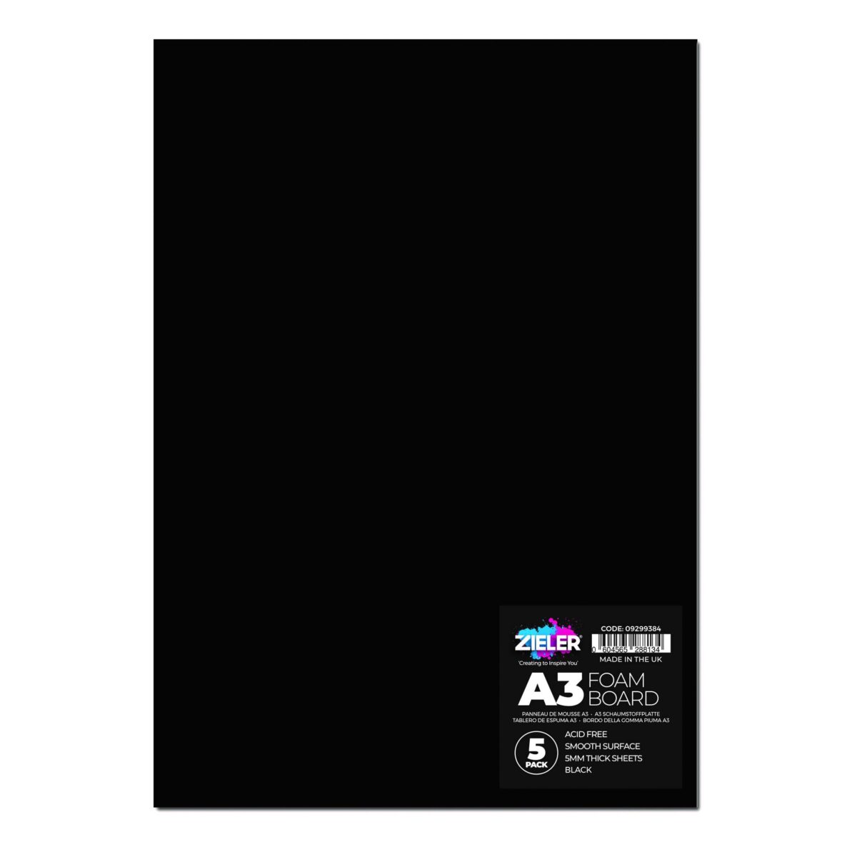 A3 Foam Board Black - Zieler Art Supplies