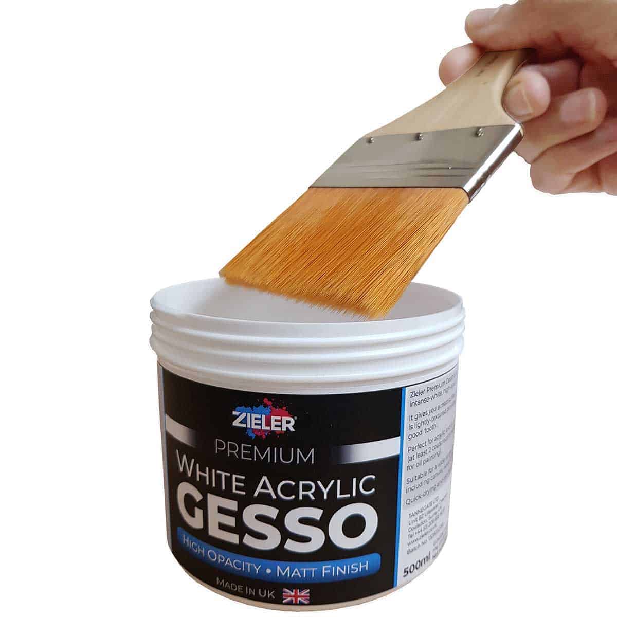 applying gesso 6 - Zieler Art Supplies Gesso with paint brush