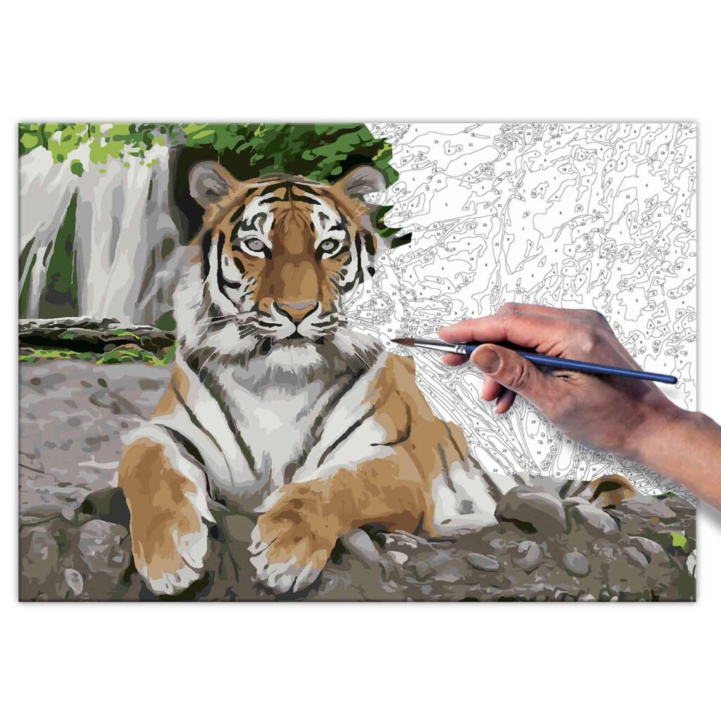 paint by number tiger painting