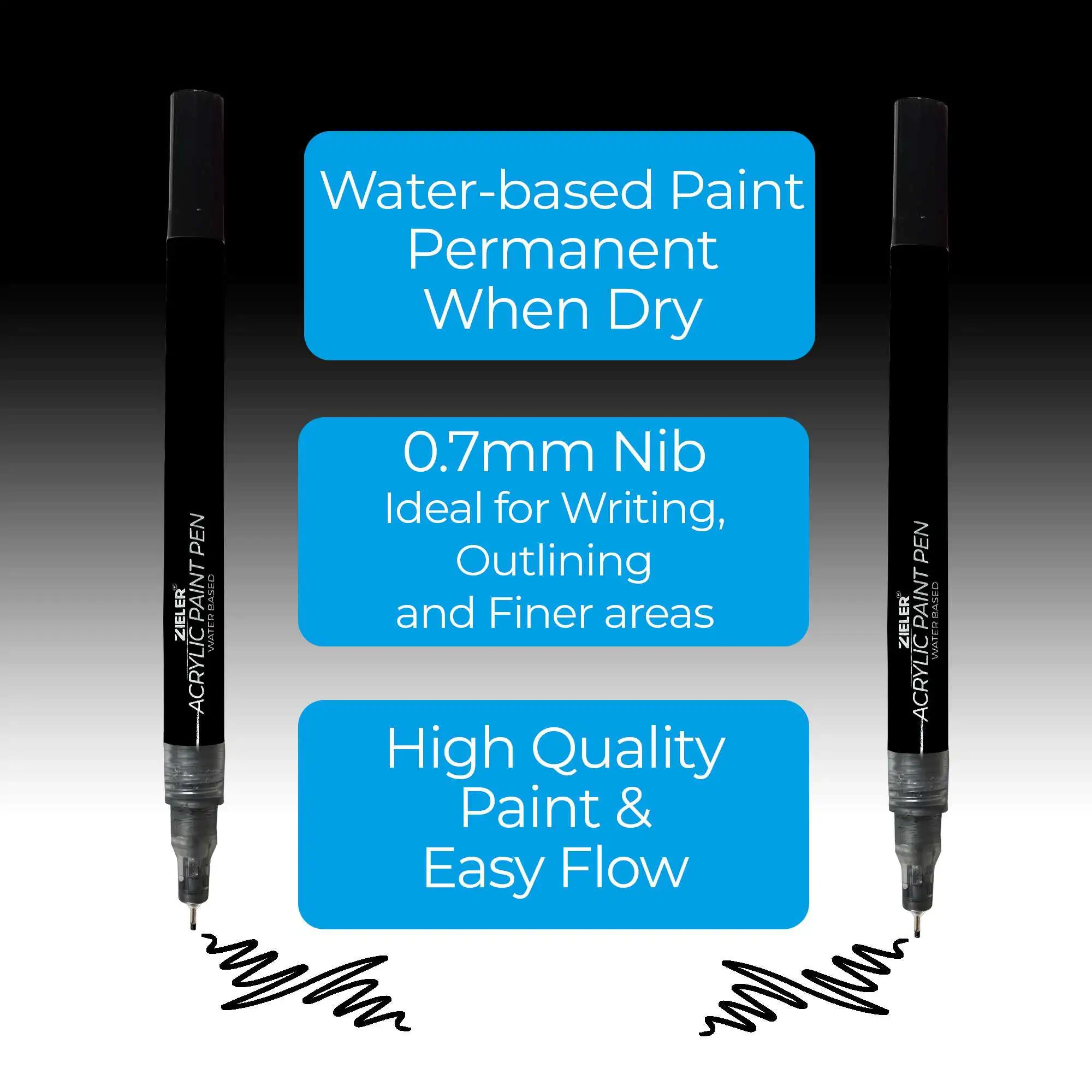 Acrylic Paint Maker Pens 0.7mm - Extra Fine - Black