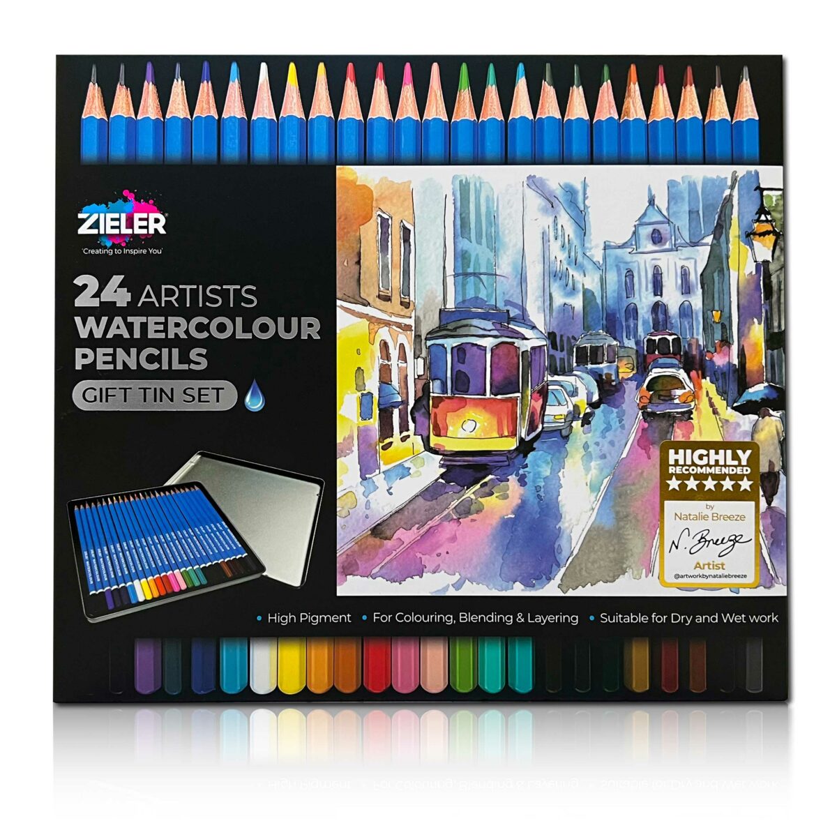 24 Watercolour Pencils Zieler - Zieler Art Supplies