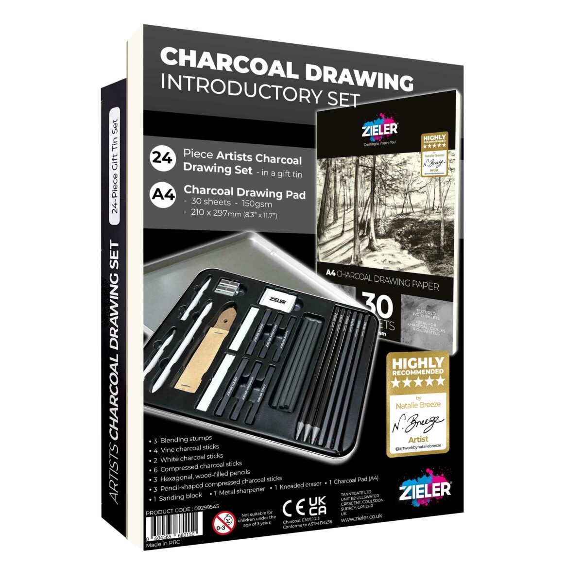 Charcoal Drawing Introductory Set Web - Zieler Art Supplies